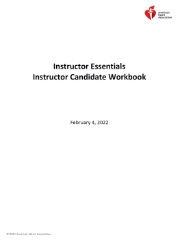 AHA Instructor Essentials Instructor Candidate Workbook